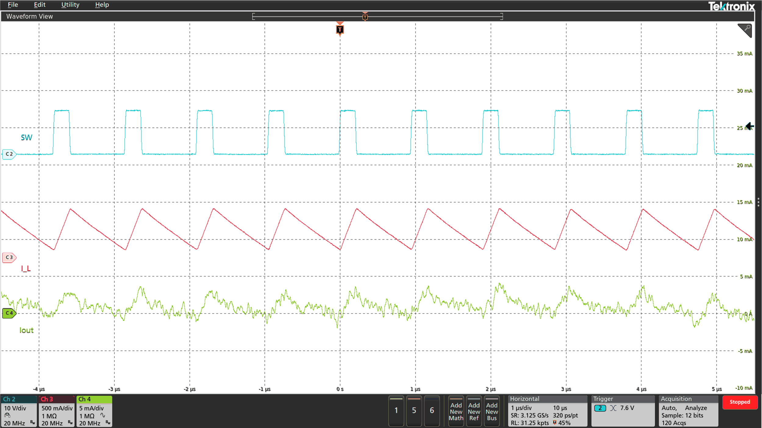LED
Current Ripple at VDIM = 0.65 V GUID-F3DDB929-94EE-4422-877B-CD2BE8AAA677-low.gif