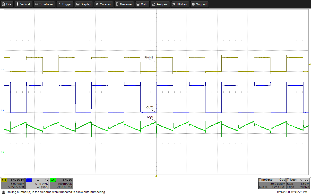 使用低側 FET 在具有 50% 占空比的半橋模式下驅動電機 GUID-20201205-CA0I-NNVP-DDWF-739JDGVZWTKX-low.png