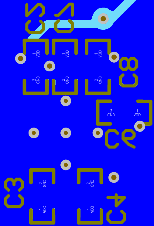 CDCDB400 CDCDB400 的 PCB 布局示例，底層