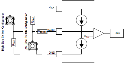 TCAN1162-Q1 WAKE 電路示例