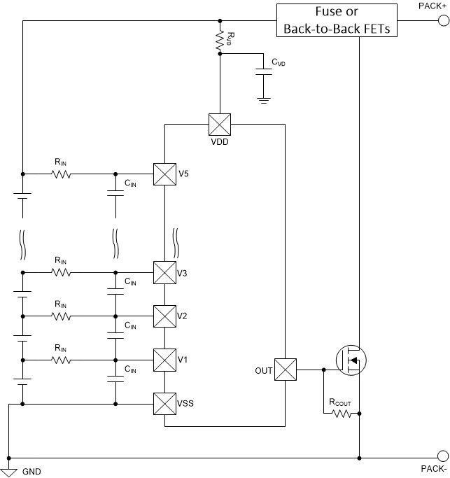 BQ77205 具有高電平有效 6V 選項的 5 節(jié)串聯(lián)電芯配置