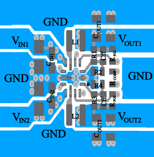 TPS62441-Q1 TPS62442-Q1 示例布局