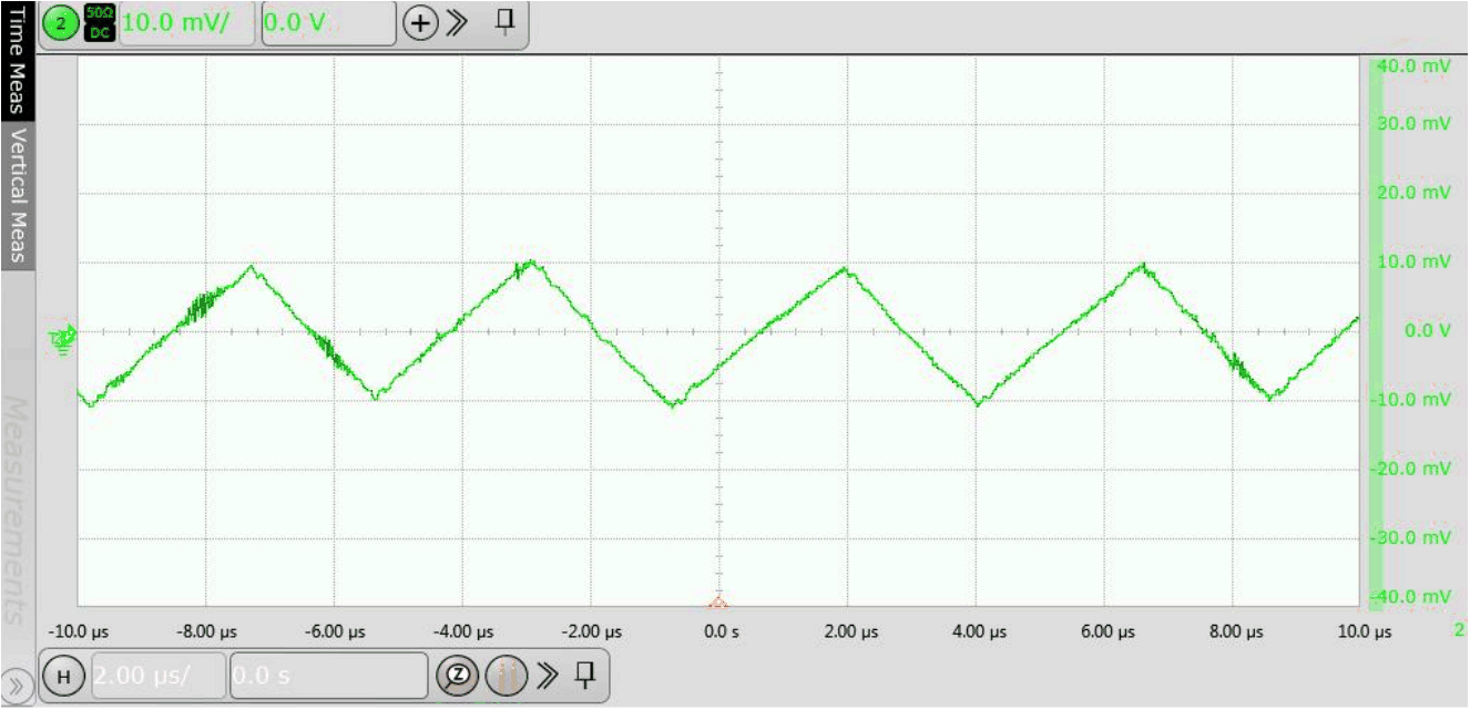 VISOOUT Ripple Voltage at 3.3 V with 10 uF Capacitor and 60 mA
load GUID-DE2E42CD-180F-4E7D-81FA-2DCD97D61D33-low.gif