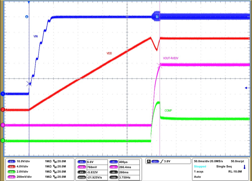 UCC28C50-Q1 UCC28C51-Q1 UCC28C52-Q1 UCC28C53-Q1 UCC28C54-Q1 UCC28C55-Q1 UCC28C56H-Q1 UCC28C56L-Q1 UCC28C57H-Q1 UCC28C57L-Q1 UCC28C58-Q1 UCC28C59-Q1 HV
Startup at 50 VIN, 20 W GUID-20221021-SS0I-S8PS-6DK8-ZRVNJDHGPMSB-low.png