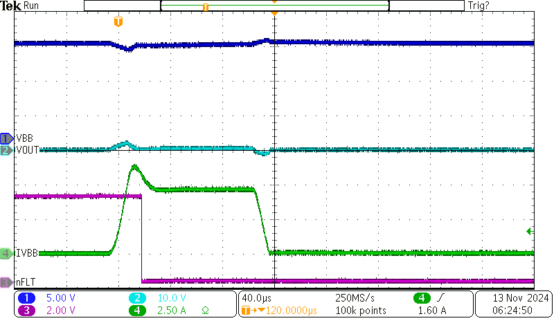 TPS2HC120-Q1 ILIM 開路時的永久短路行為 TPS2HC120-Q1 ILIM 開路時的永久短路行為