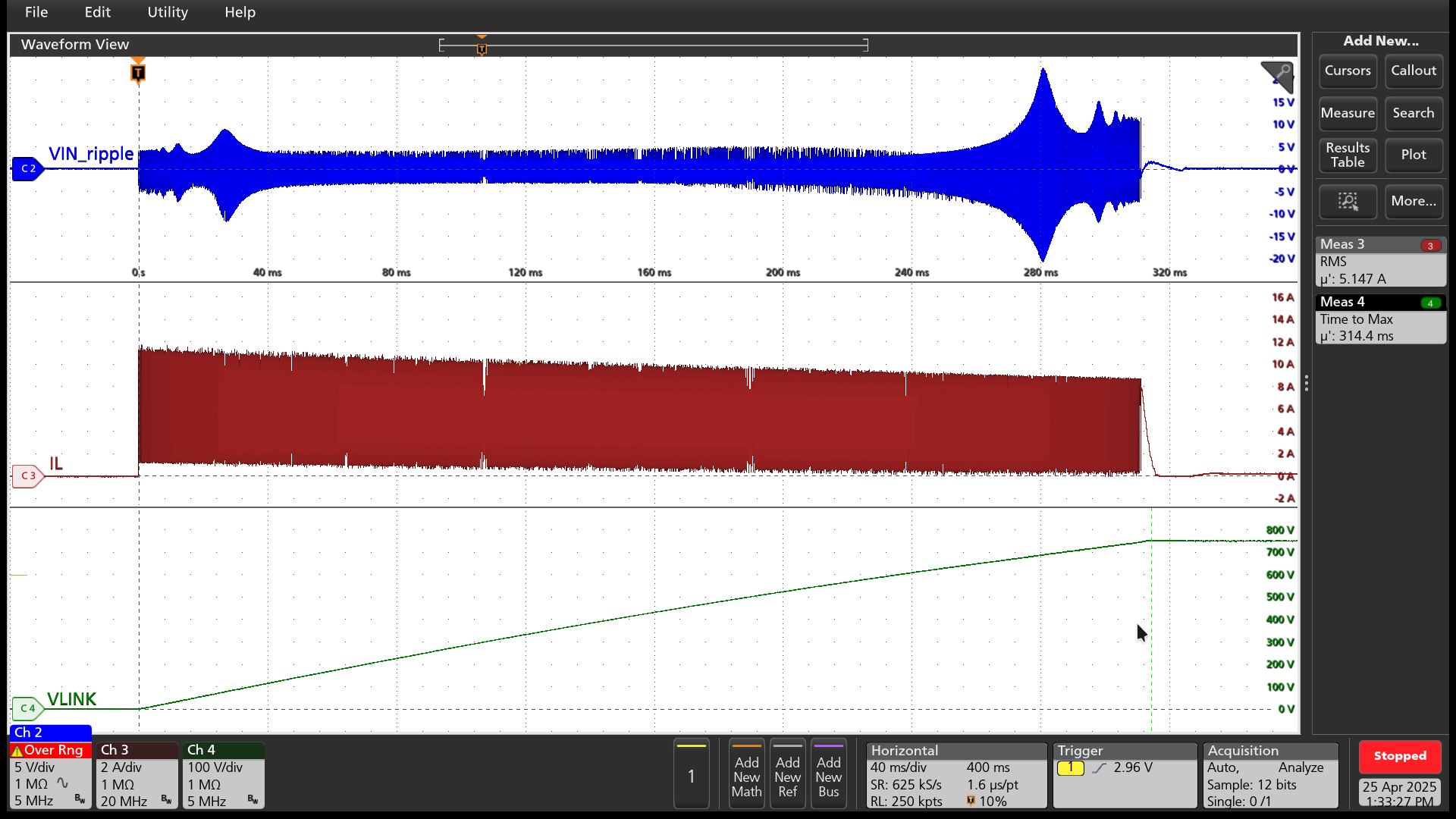 TPSI31P1-Q1 典型的有源預充電波形