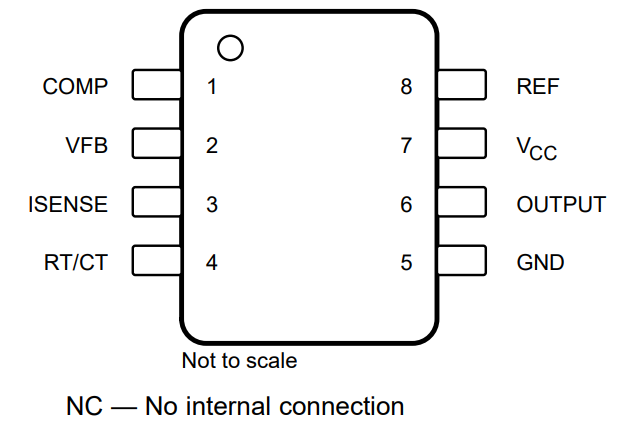 TL2842 TL2843 TL2844 TL2845   TL3842 TL3843 TL3844 TL3845 D 或 P 封裝8 引腳 SOIC 或 PDIP頂視圖