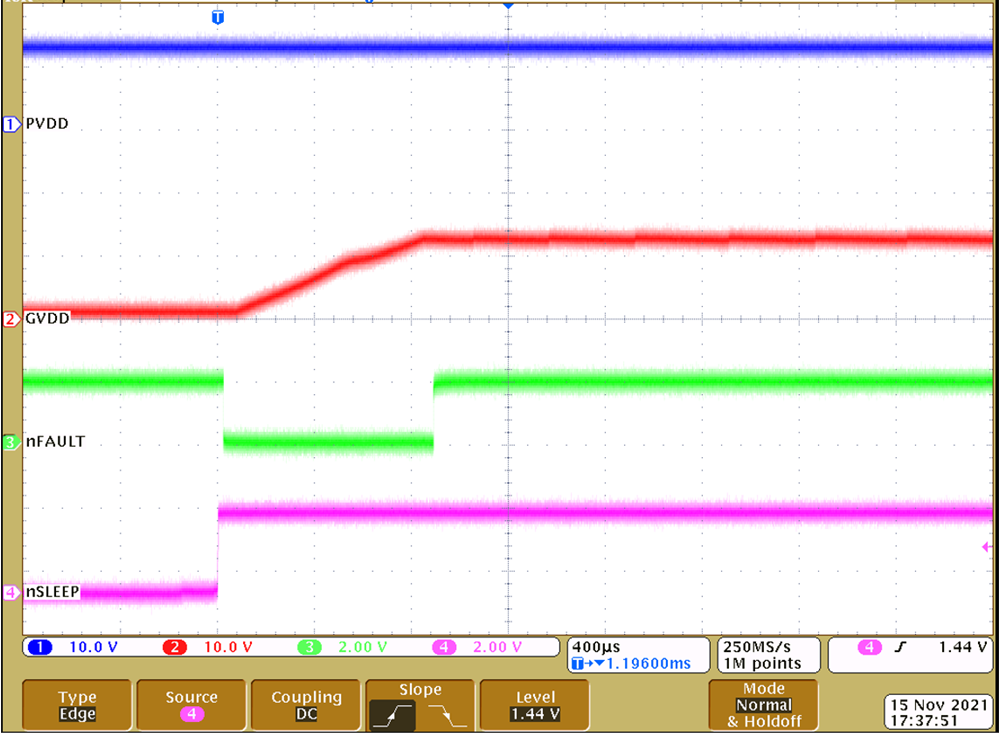 DRV8329-Q1 通過 nSLEEP 實現器件上電