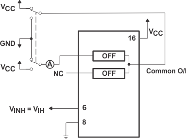 SN74HC4851-Q1 關斷通道最大漏電流，任何一個通道，測試設置