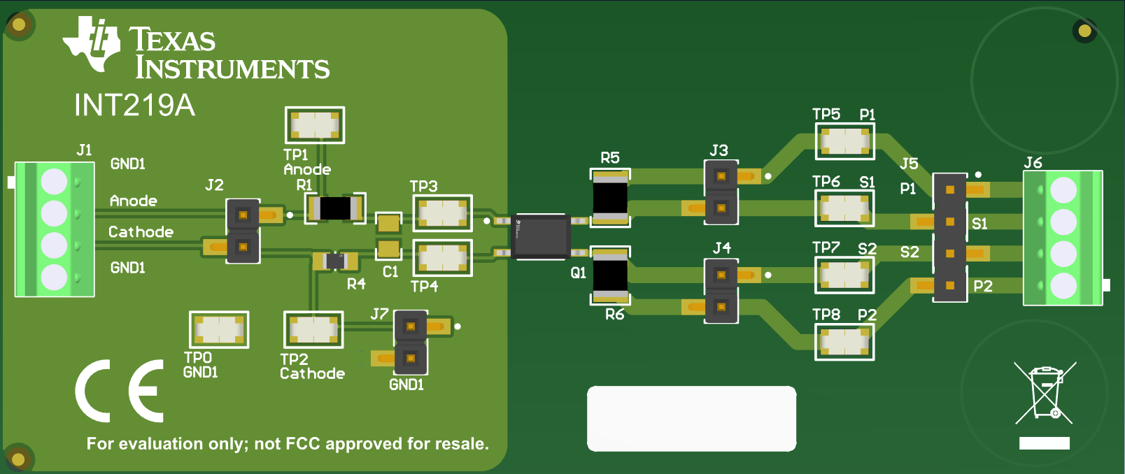 ISOM8600 采用 2 層電路板的 ISOM8600 布局示例