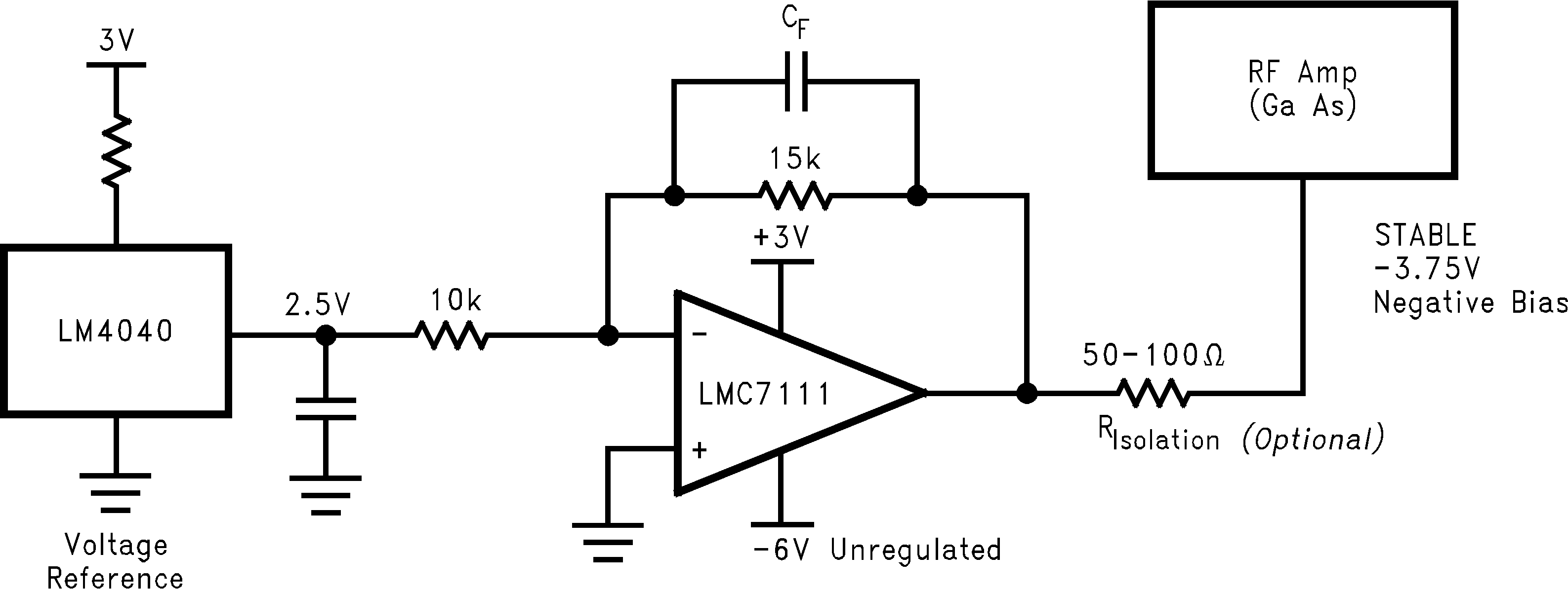 LMC7111 穩定負偏置