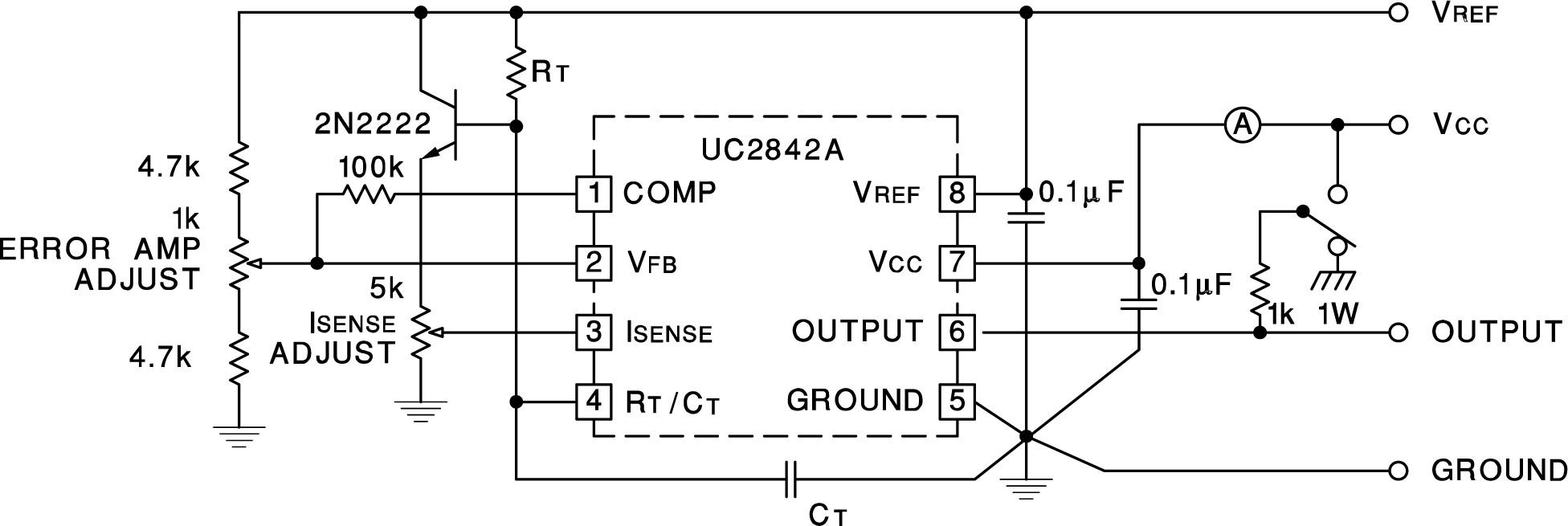 UC2842AQ UC2843AQ UC2844AQ UC2845AQ 開環實驗室測試裝置