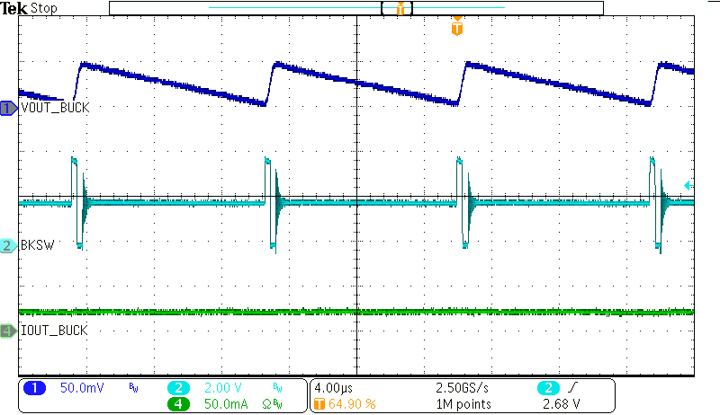 BQ25190 降壓典型操作（降壓負(fù)載 = 20mA）