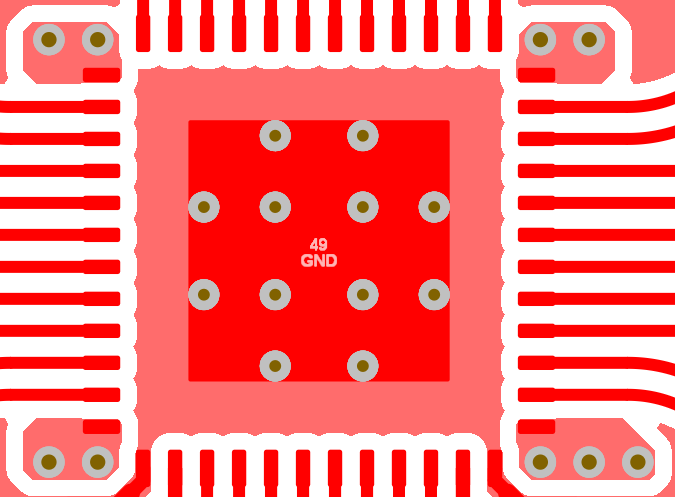LMK1D2102L LMK1D2104L LMK1D2106L LMK1D2108L LMK1D2108L 的 PCB 布局示例，頂層