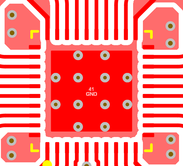 LMK1D2102L LMK1D2104L LMK1D2106L LMK1D2108L LMK1D2106L 的 PCB 布局示例，頂層