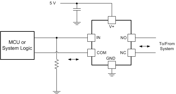 TS5A3157 TS5A3157 的系統原理圖