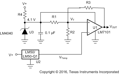 LM50-Q1 攝氏溫度調節器或風扇控制器