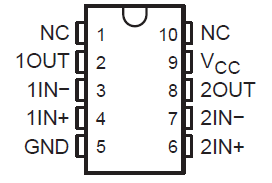 TLC372 TLC372M U 封裝（頂視圖）