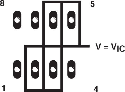 TLV2322 TLV2324 器件輸入端周圍的隔離金屬（P 封裝）