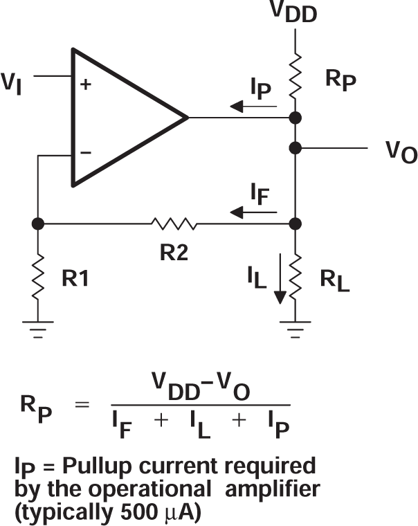 TLC27L2 TLC27L2A TLC27L2B TLC27L7 使用阻性上拉來提高 VOH