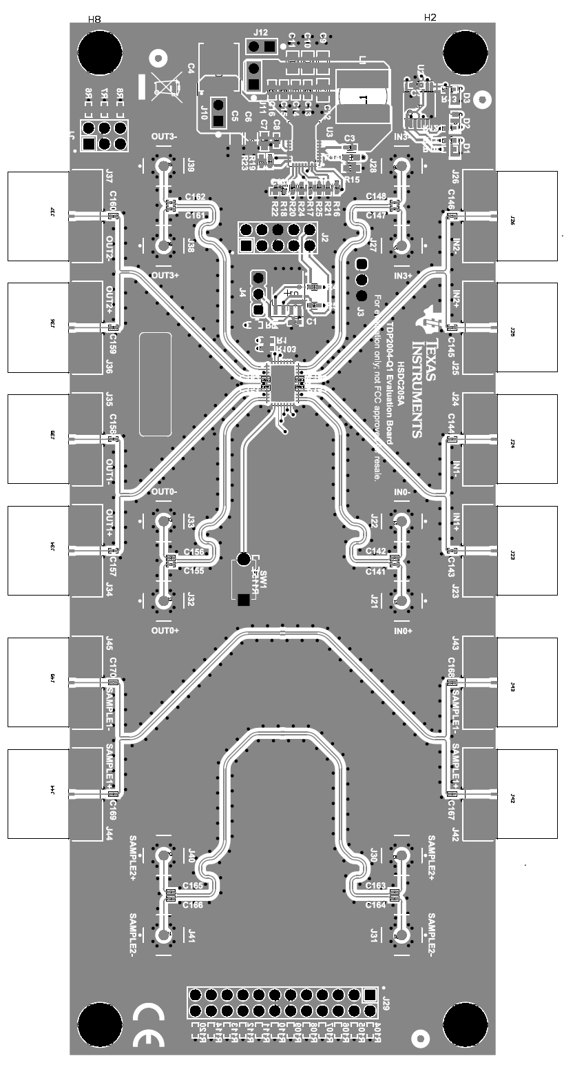 TDP2004-Q1 TDP2004-Q1 布局示例 – TI 評估板的子部分