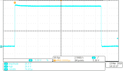 TIDA-010016 測試用例 TCM_PHYL_INTF_IQPKHM：30V L+ 條件下的高側喚醒電流，結果為 26.4V