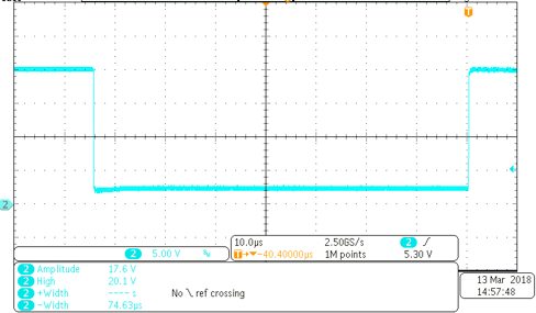 TIDA-010016 測試用例 TCM_PHYL_INTF_IQPKLM：20V L+ 條件下的低側喚醒電流，結果為 2V