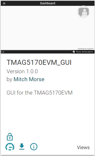 TMAG5170-Q1 GUI Composer 應用程序窗口
