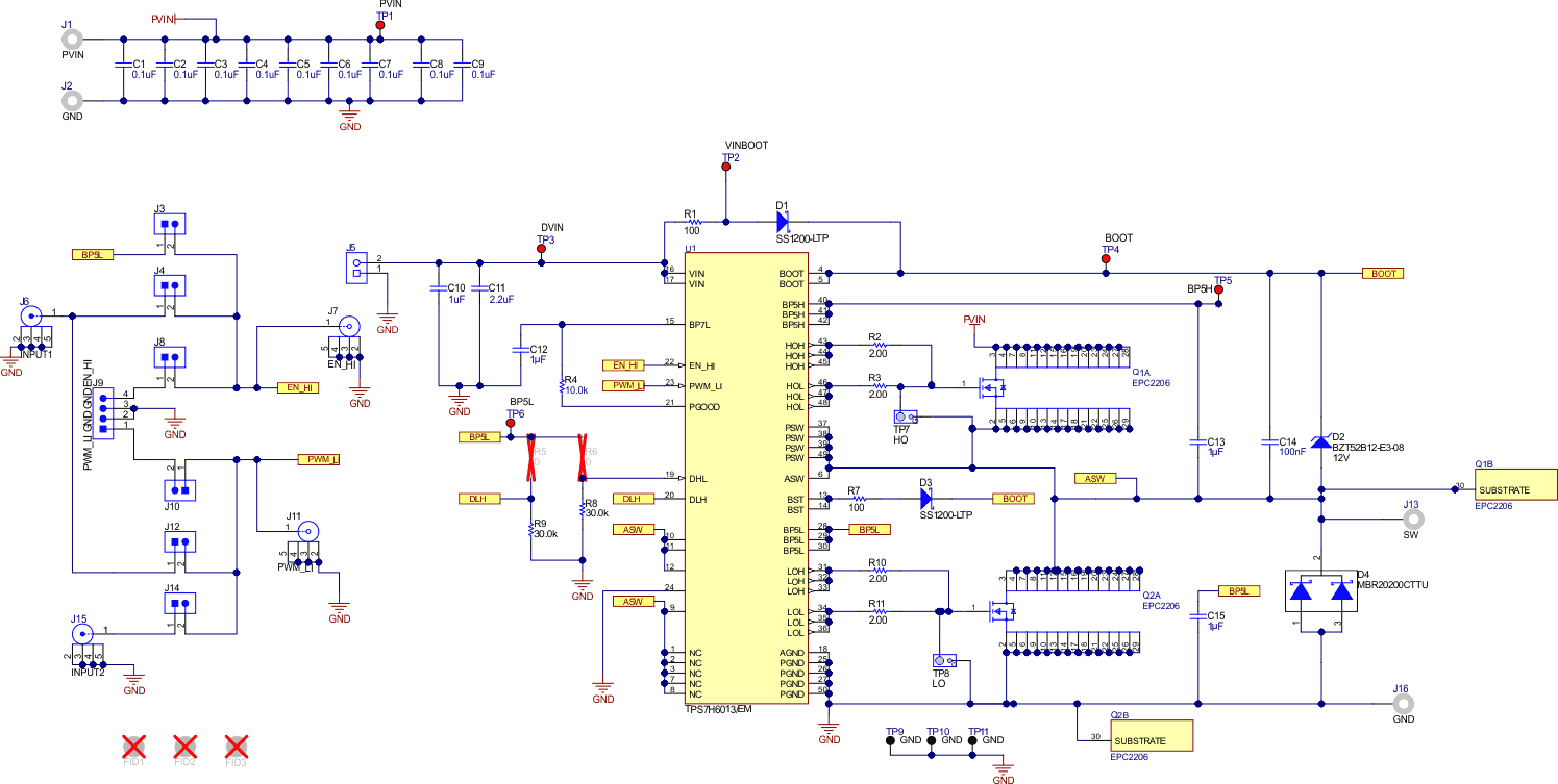 TPS7H6003EVM-CVAL, TPS7H6013EVM-CVAL, TPS7H6023EVM-CVAL, TPS7H6005EVM, TPS7H6015EVM, TPS7H6025EVM TPS7H6013EVM-CVAL 原理圖