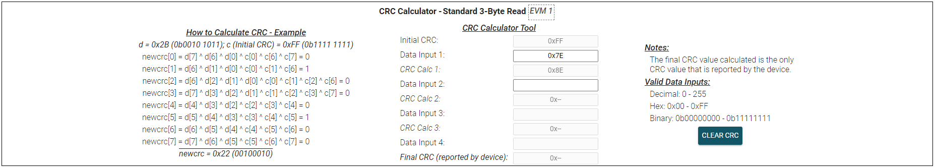 TMAG3001EVM CRC 數據計算 1
