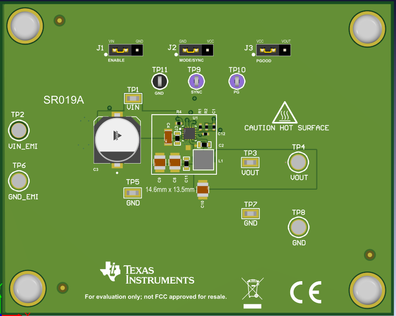 LMR66430-2EVM EVM 的頂視圖
