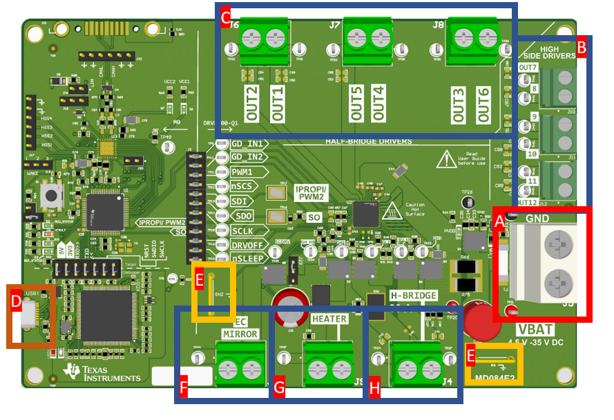 DRV8000-Q1EVM, 連接器