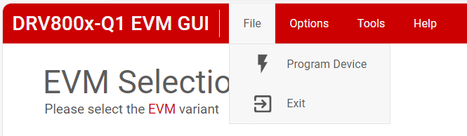 DRV8000-Q1EVM, 編程器件