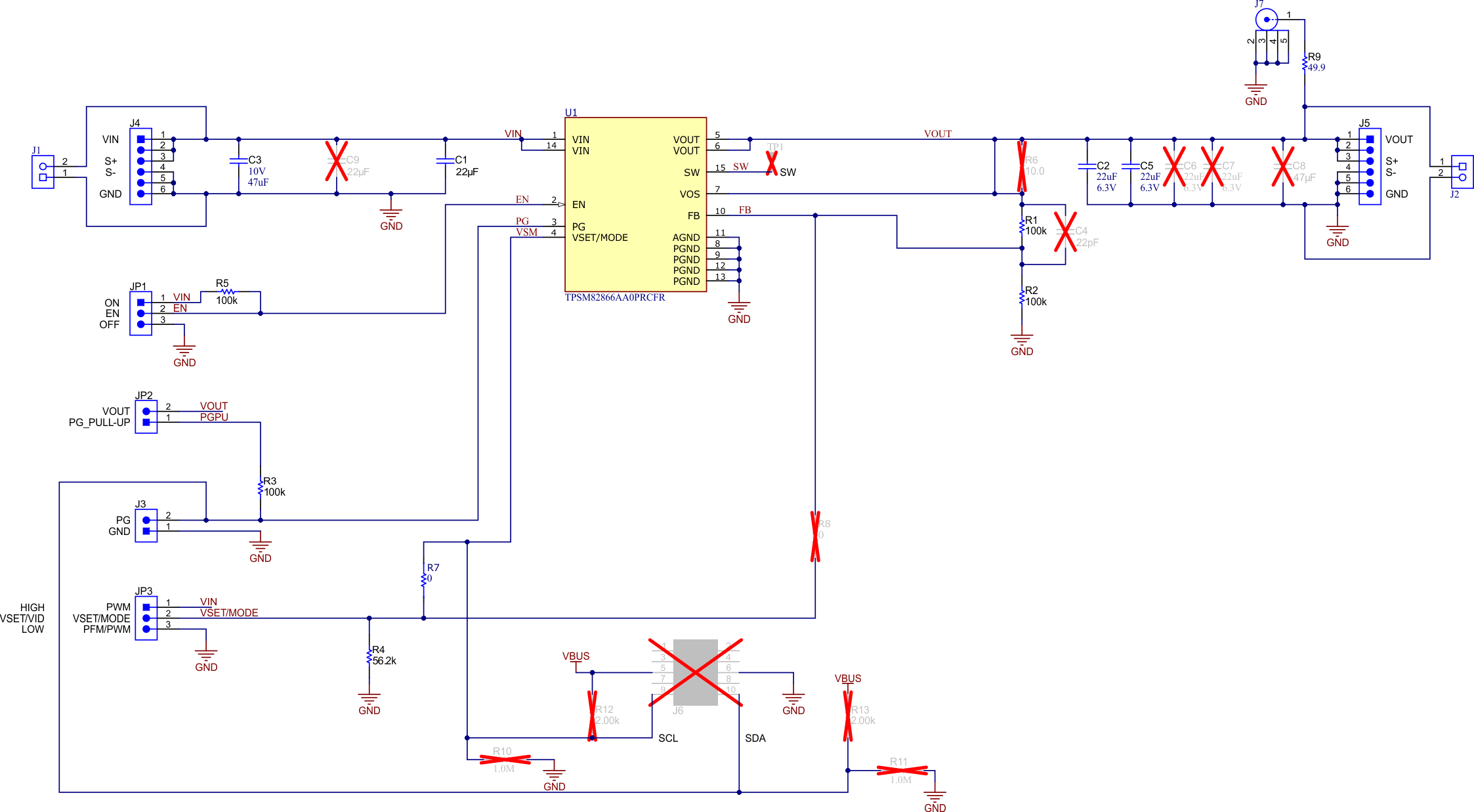 TPSM82866AA0PEVM, TPSM82866CA1PEVM, TPSM82866CA2PEVM, TPSM82866CA3PEVM TPSM82866AA0PEVM (SR054-002) 原理圖