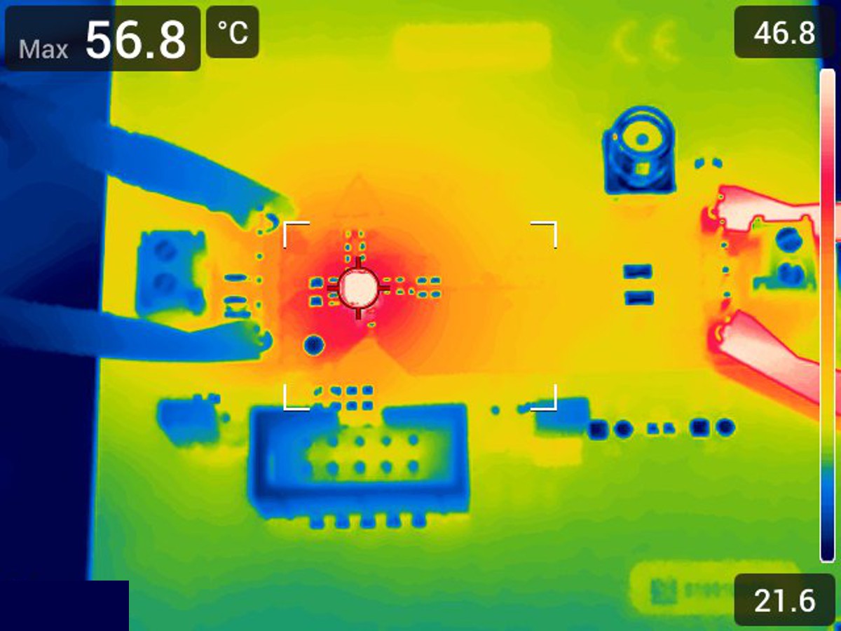 TPSM82866AA0PEVM, TPSM82866CA1PEVM, TPSM82866CA2PEVM, TPSM82866CA3PEVM 熱性能（TPSM82866CA2PEVM，VIN = 5V，VOUT = 0.65V，IOUT = 6A）
