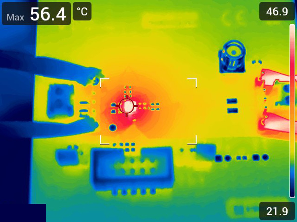 TPSM82866AA0PEVM, TPSM82866CA1PEVM, TPSM82866CA2PEVM, TPSM82866CA3PEVM 熱性能（TPSM82866CA1PEVM，VIN = 5V，VOUT = 0.5V，IOUT = 6A）