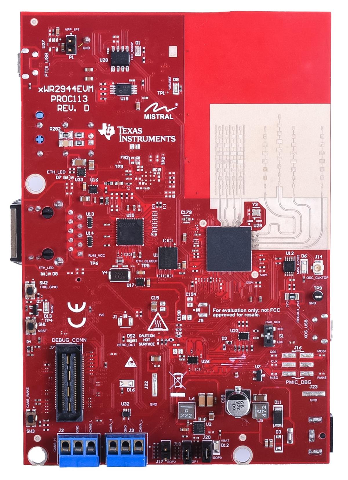 AWR2944EVM, AWR2944PEVM  AWR2944EVM 前視圖