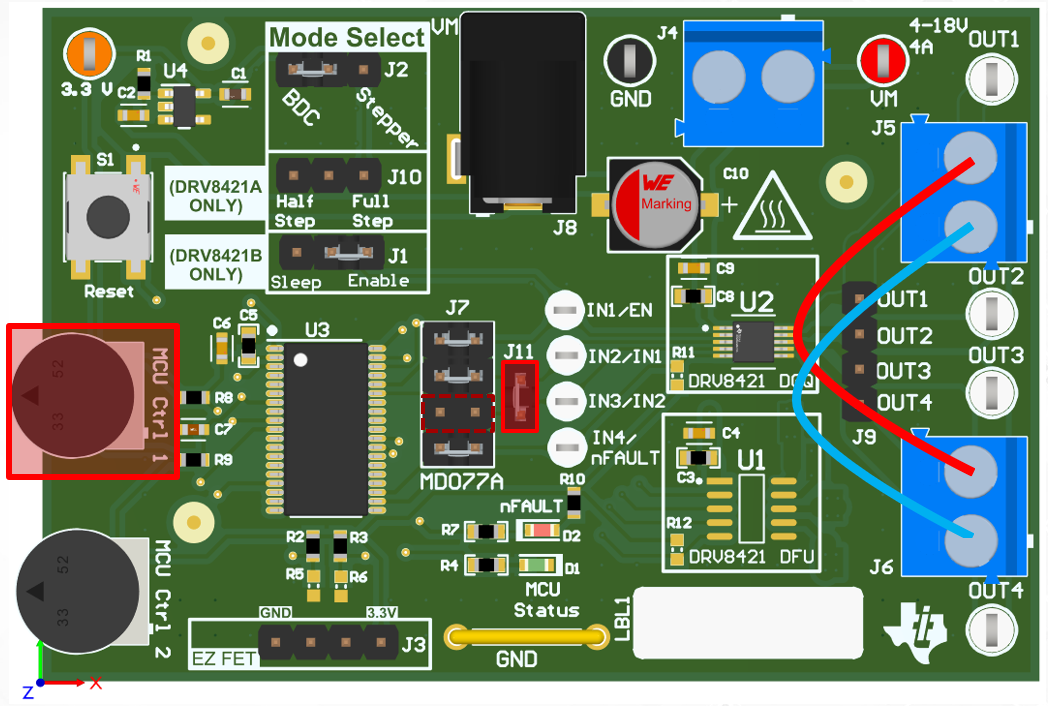 DRV8421AEVM, DRV8421BEVM 采用 DRV8421B 的并行模式運(yùn)行