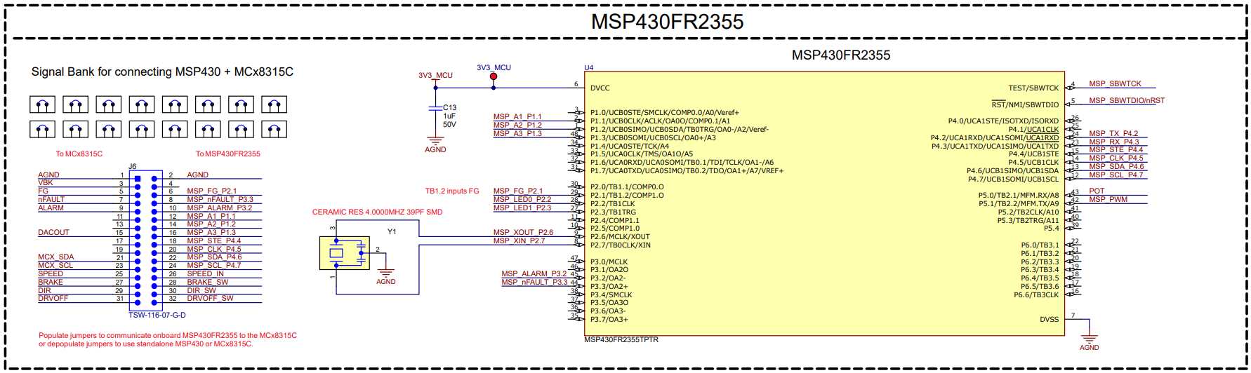 MCF8315RRYEVM MSP430FR2355 MCU 原理圖