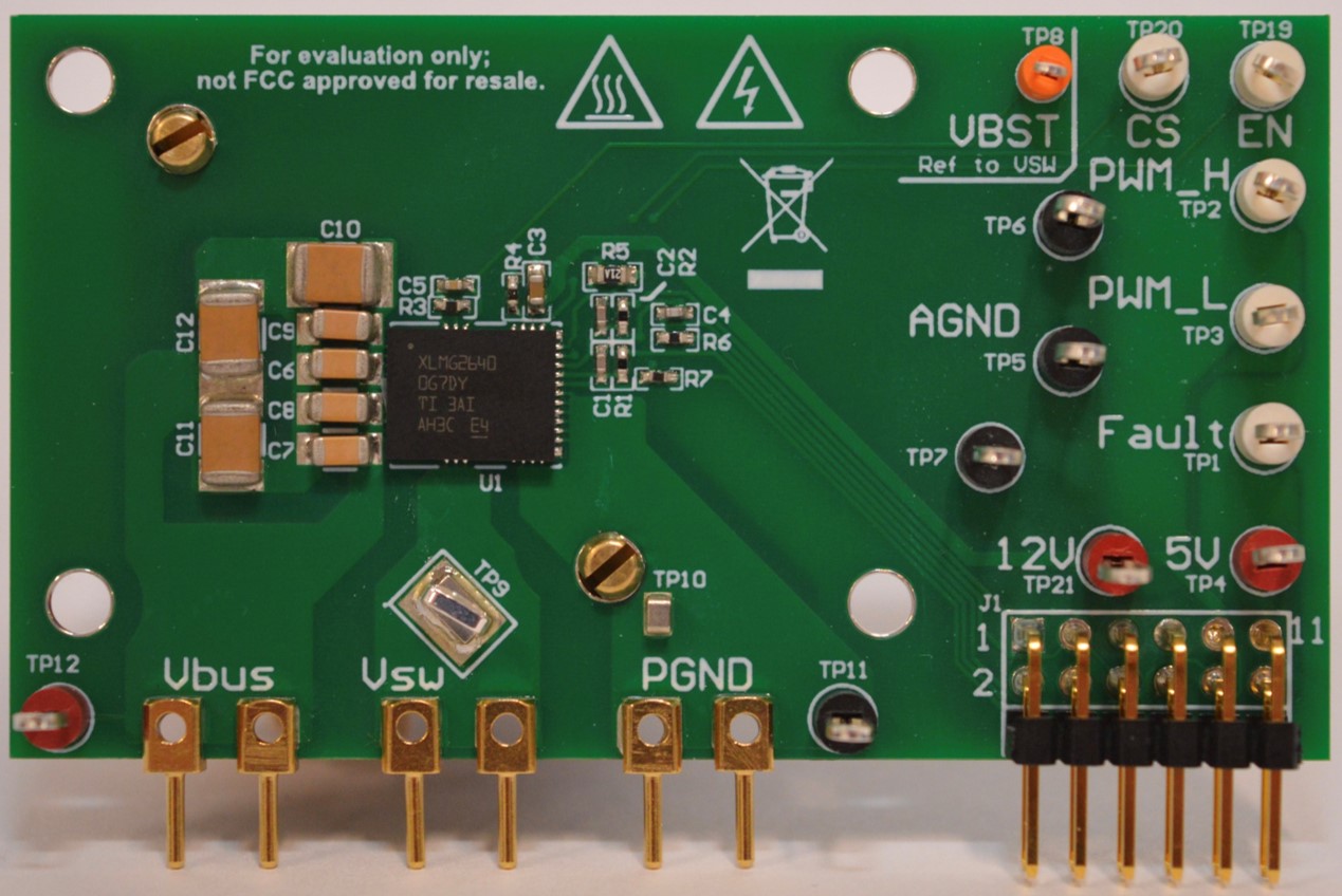 LMG2640EVM-090 EVM（頂視圖）