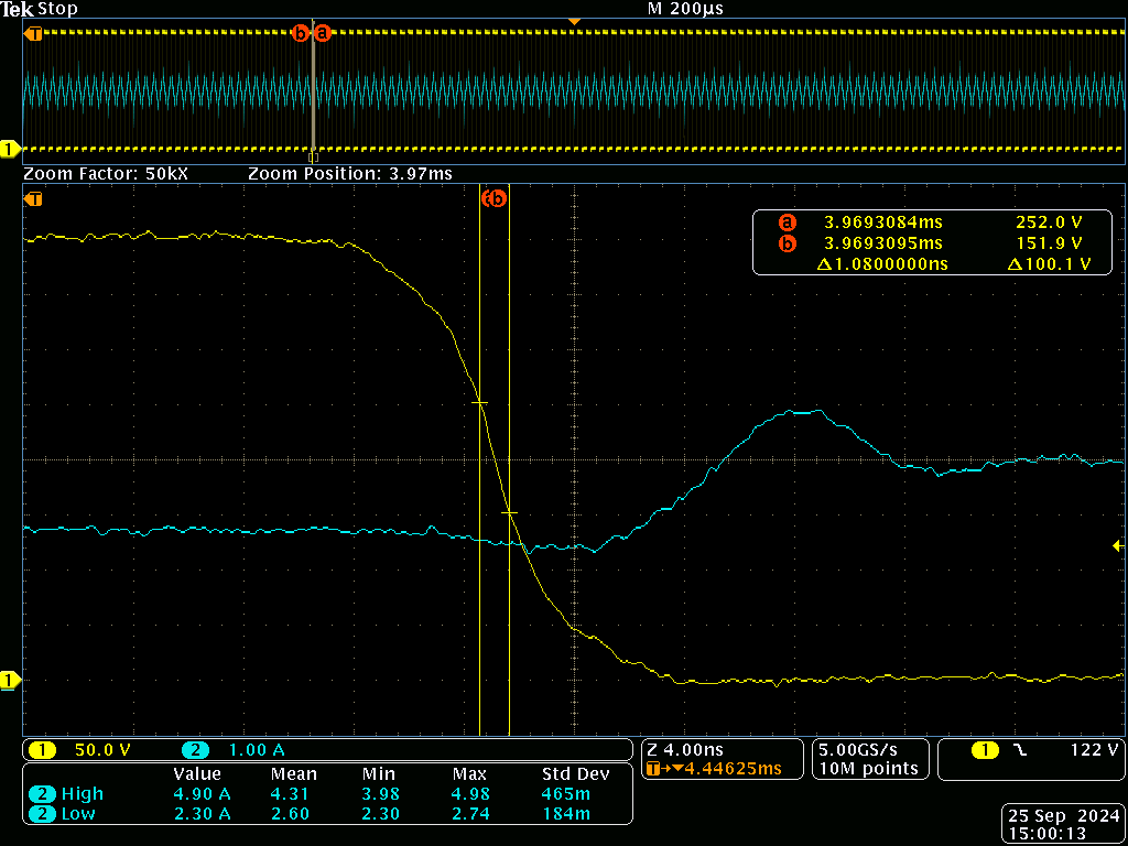 LMG2640EVM-090 400V/2A 時為 100V/ns