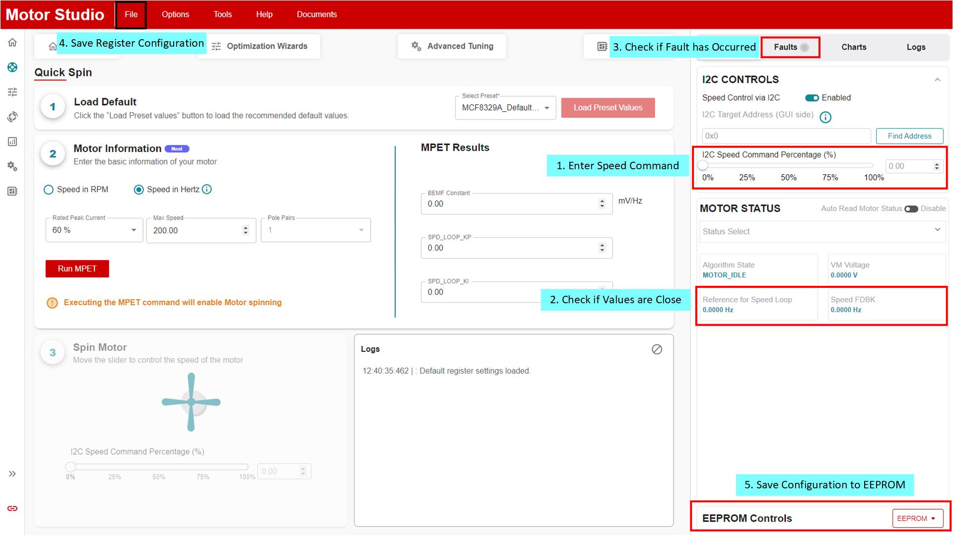 閉環旋轉測試步驟