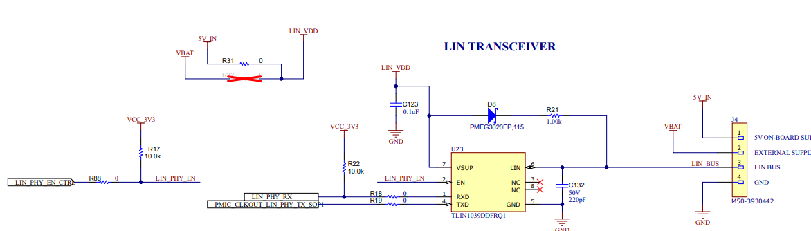 xWRL1432BOOST-BSD LIN PHY 接口