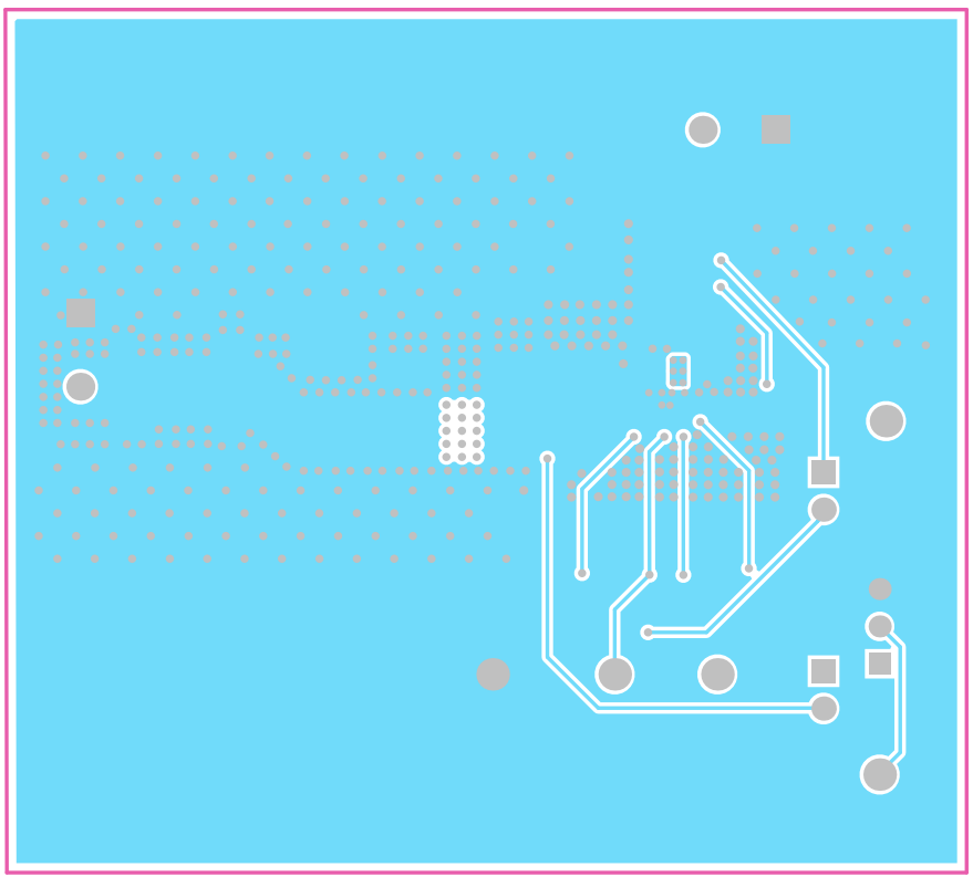 TPSM84338EVM 第 3 層覆銅（頂視圖）