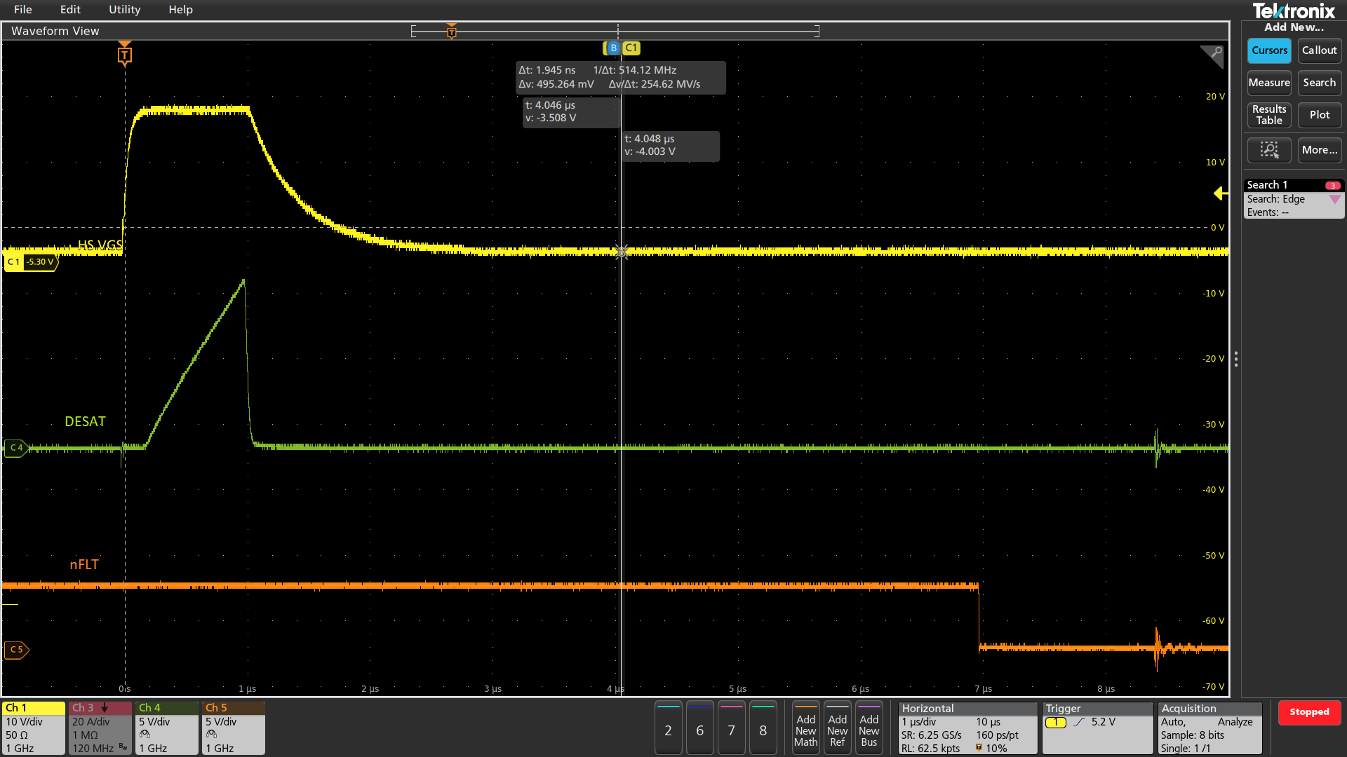 UCC2189X5YQEVM-096 DESAT 和軟關斷波形