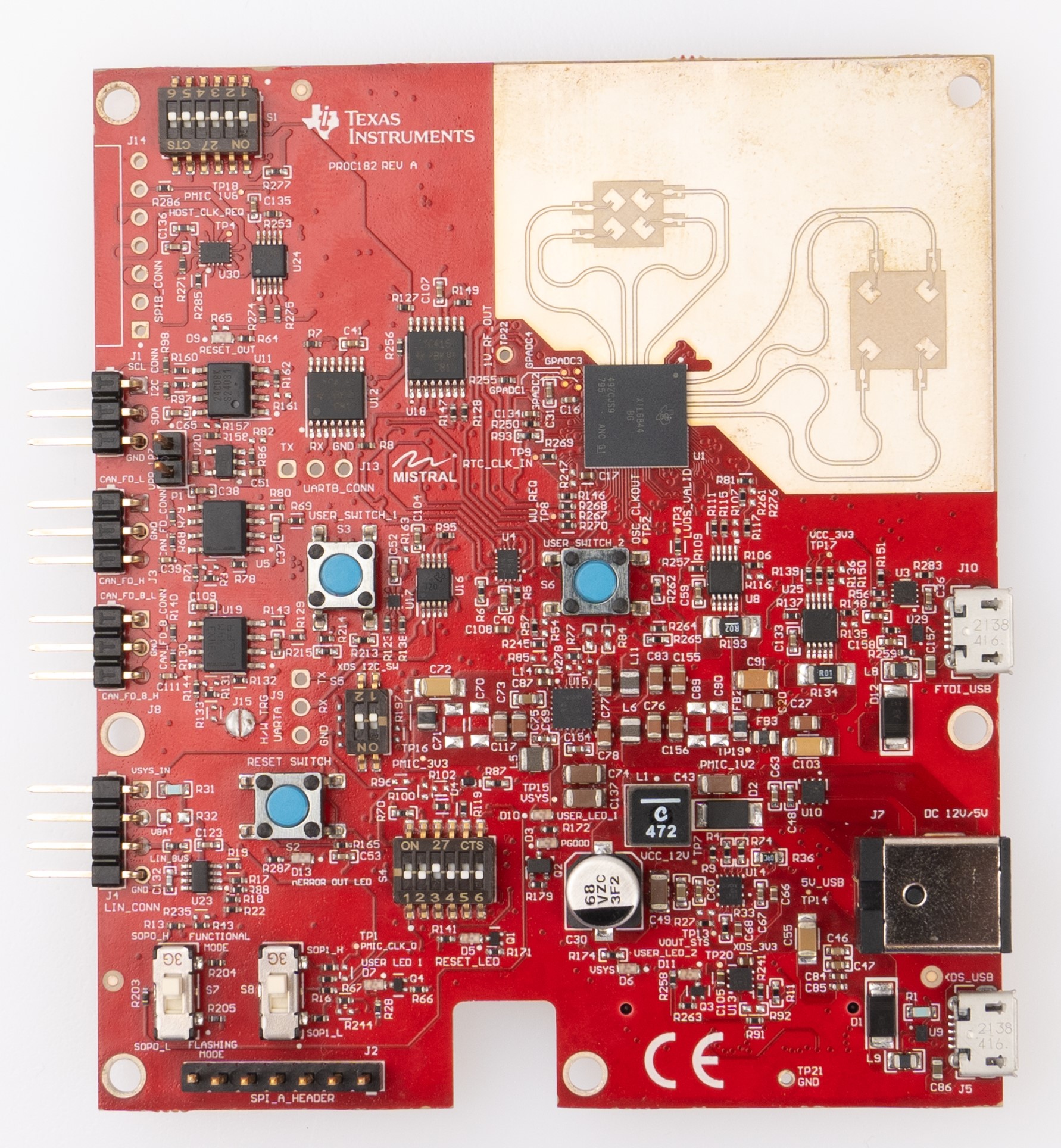 AWRL6844EVM IWRL6844EVM xWRL6844EVM（頂視圖）