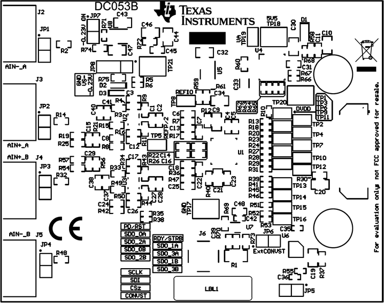  ADS9224REVM PCB 頂部覆蓋層