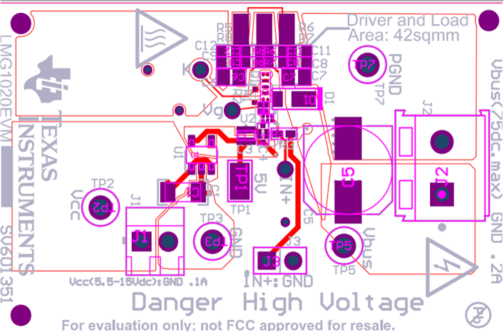 LMG1020EVM-006 LMG1020EVM-006 頂層和元件