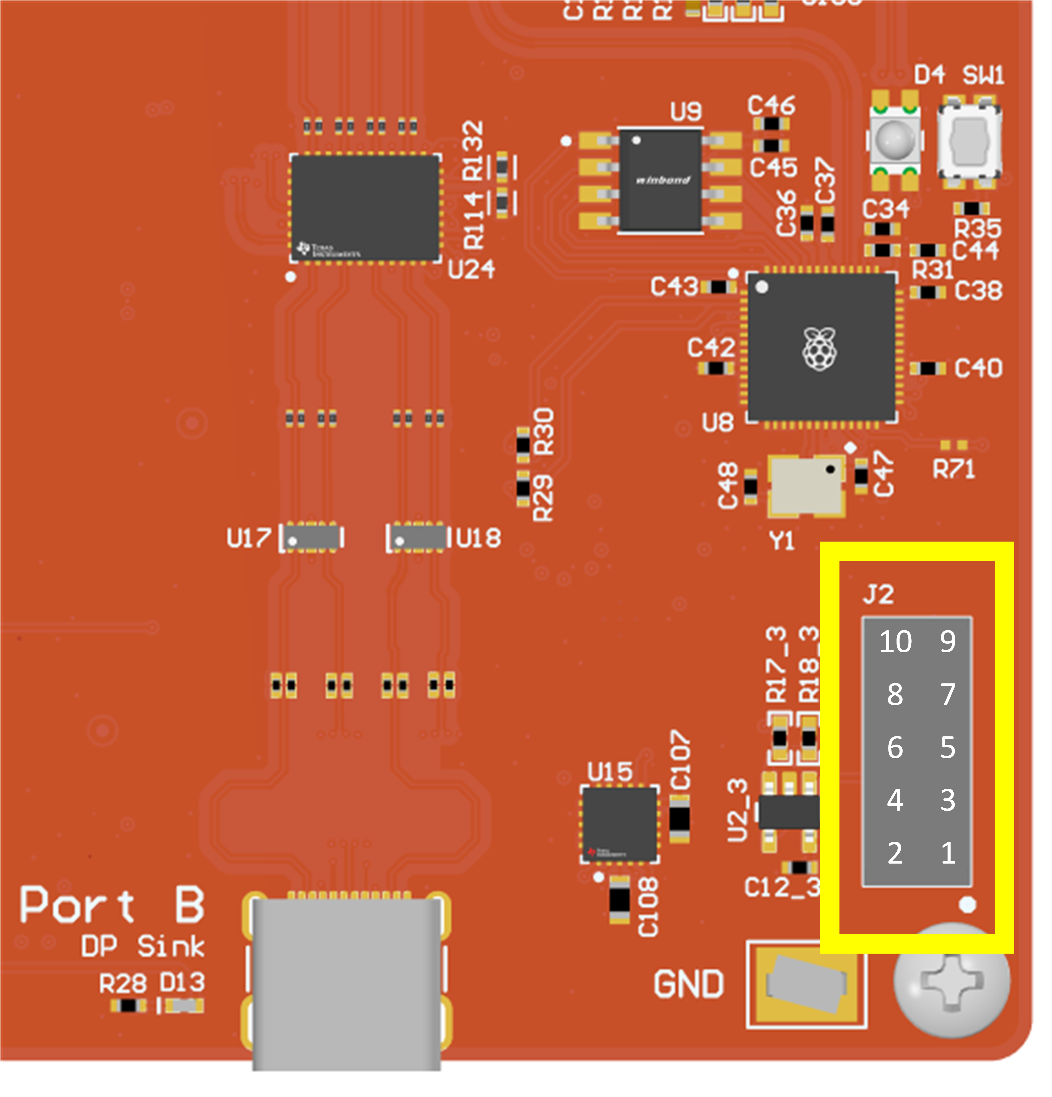 TPS26744EQ1EVM J2 調試接頭