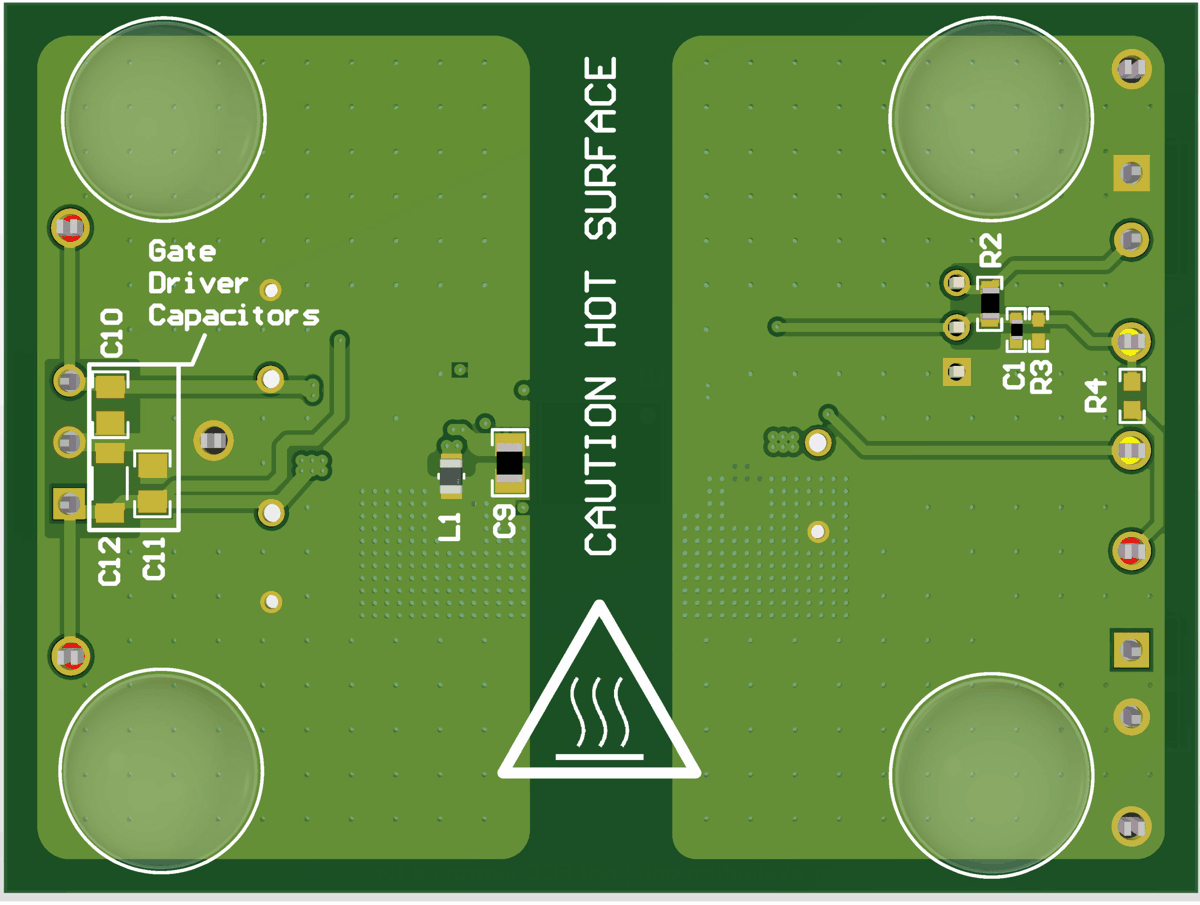 UCC34141EVM-116 經全面組裝的 3D 底視圖